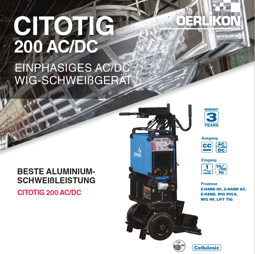 Oerlikon Citotig 200 AC/DC - wassergekühlt